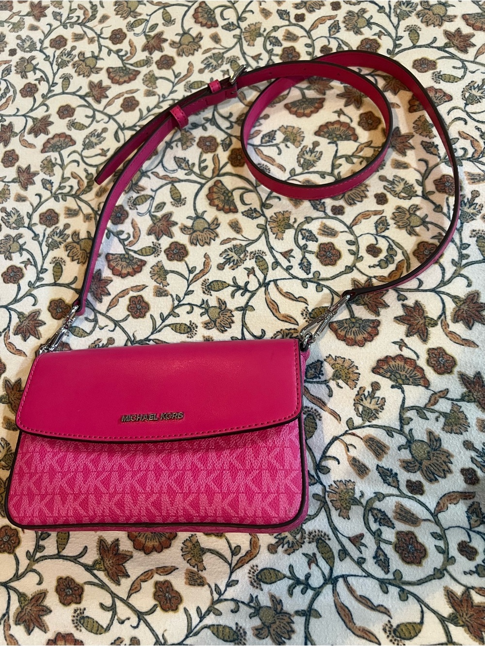 Michael Kors Hot Pink Signature Crossbody Bag